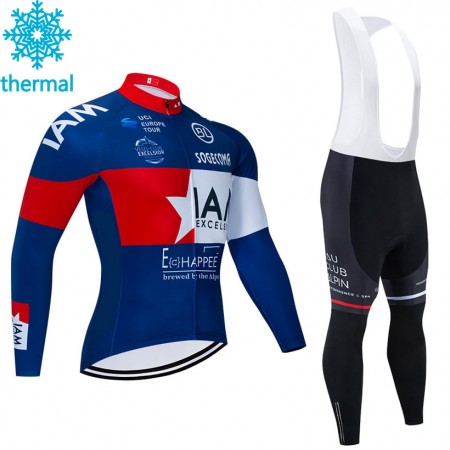 Tenue Maillot M/L + Collant à Bretelles 2020 IAM Cycling Hiver Thermal Fleece N002